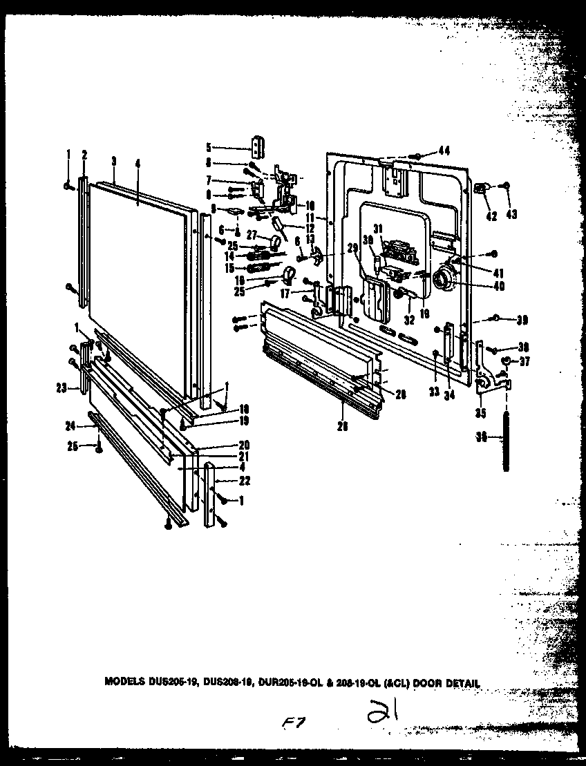 Caloric DUR208-19-OL door detail (dus205-19) (dur205-19-ol) (dus208-19) (dur208-19-ol) (dur208-19-cl) diagram