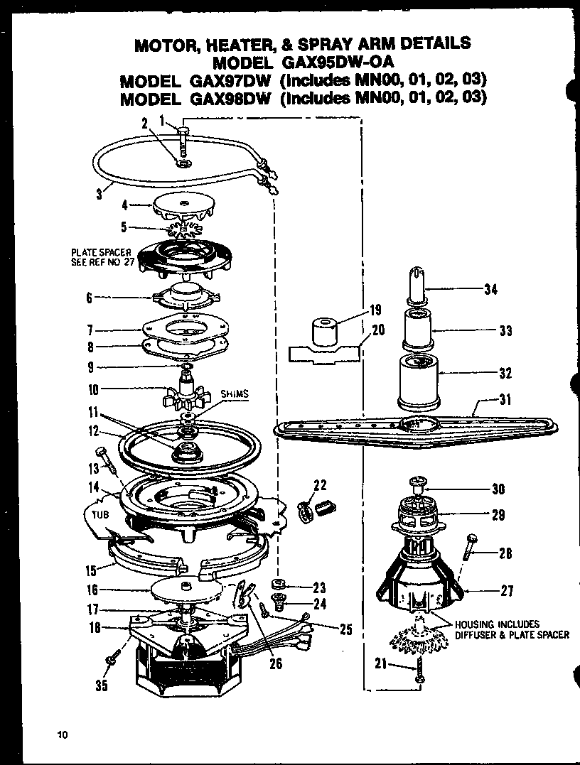 Amana GAX98DW/MN01 motor diagram