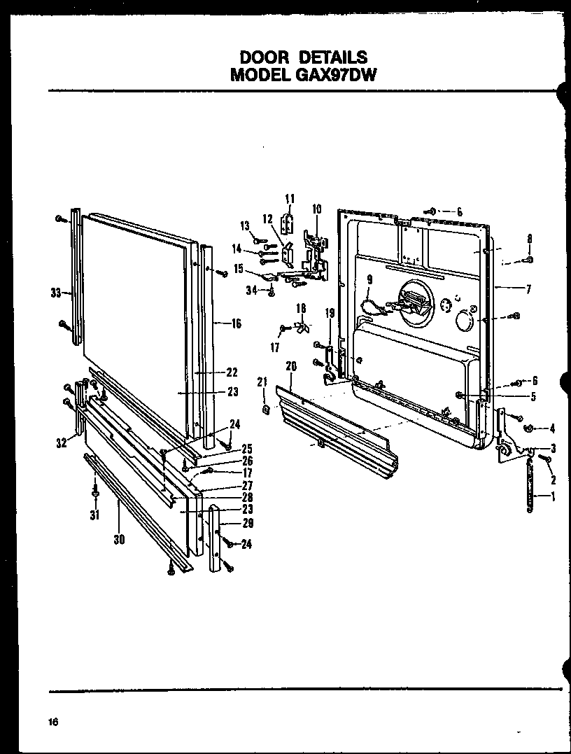 Amana GAX98DW/MN01 door details (gax97dw/mn01) (gax97dw/mn02) (gax97dw/mn03) diagram