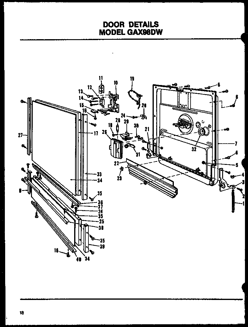 Amana GAX98DW/MN01 door details (gax98dw/mn01) (gax98dw/mn02) (gax98dw/mn03) diagram