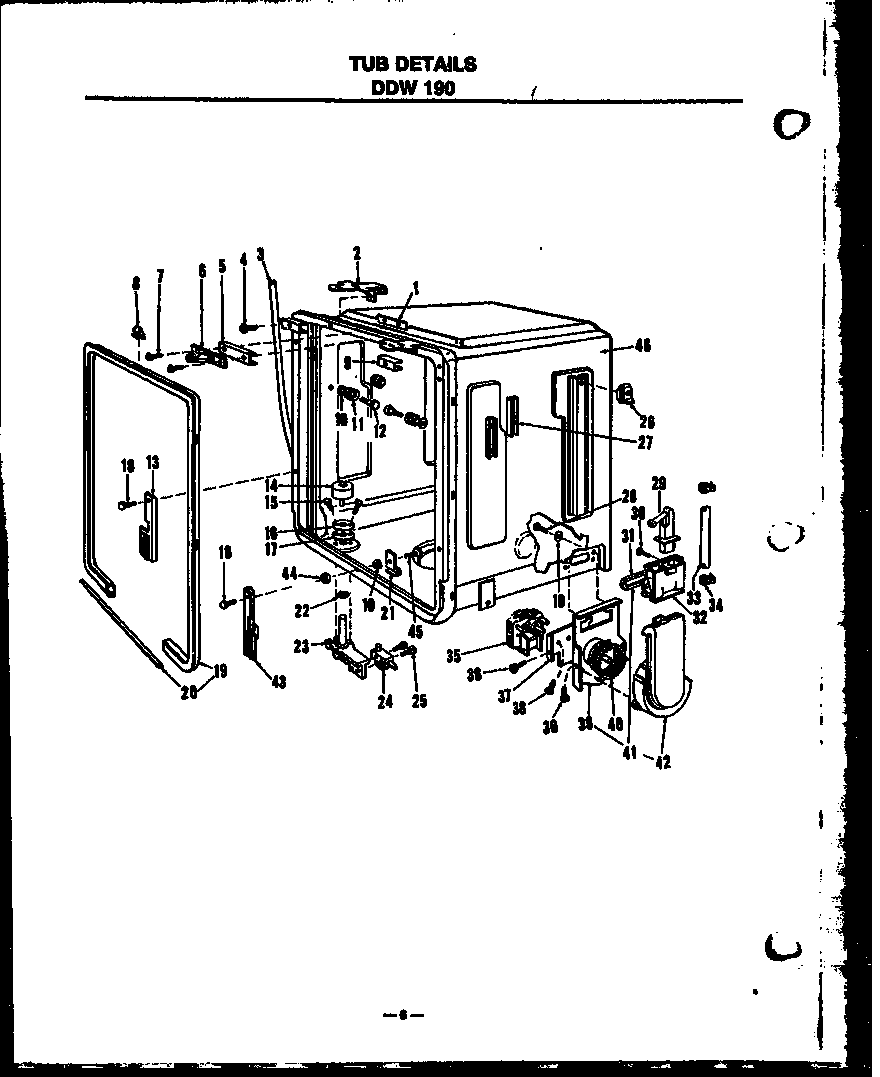 Modern Maid DDW190/MN03 tub details (ddw190/mn02) (ddw190/mn03) (ddw190/mn04) diagram