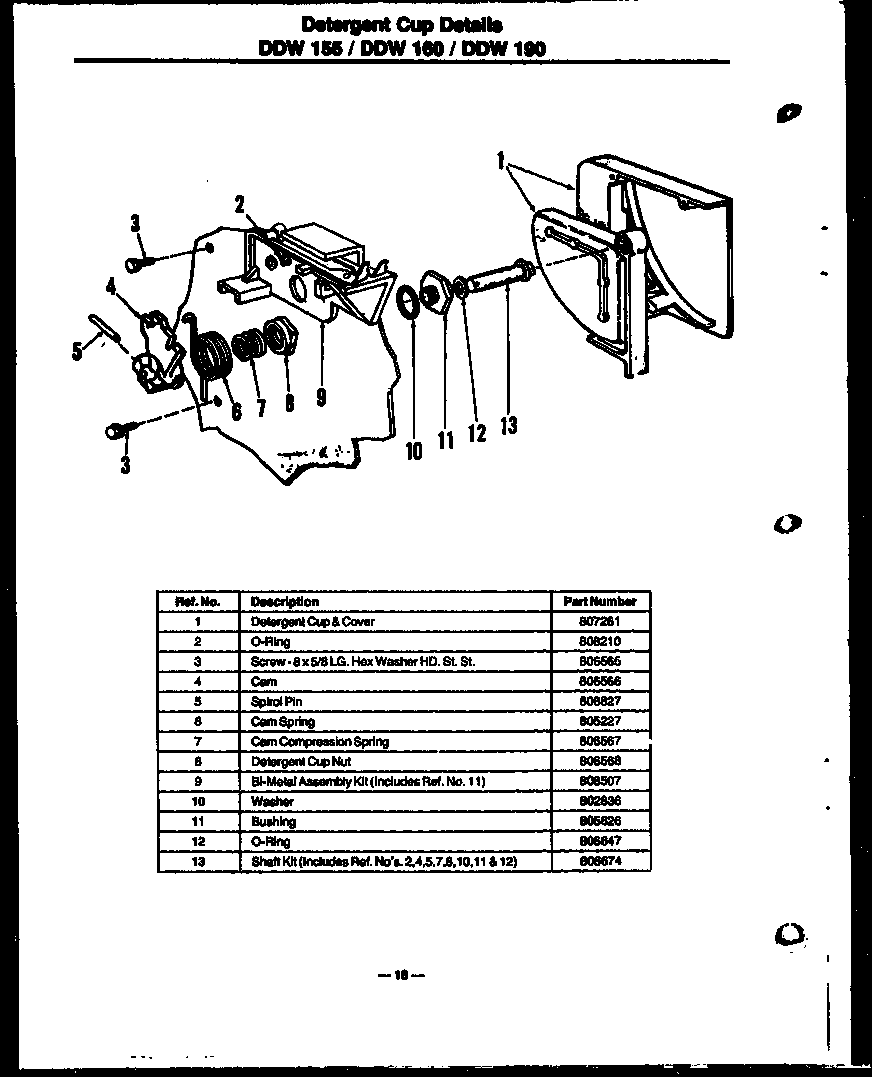 Modern Maid DDW190/MN03 detergent cup details diagram
