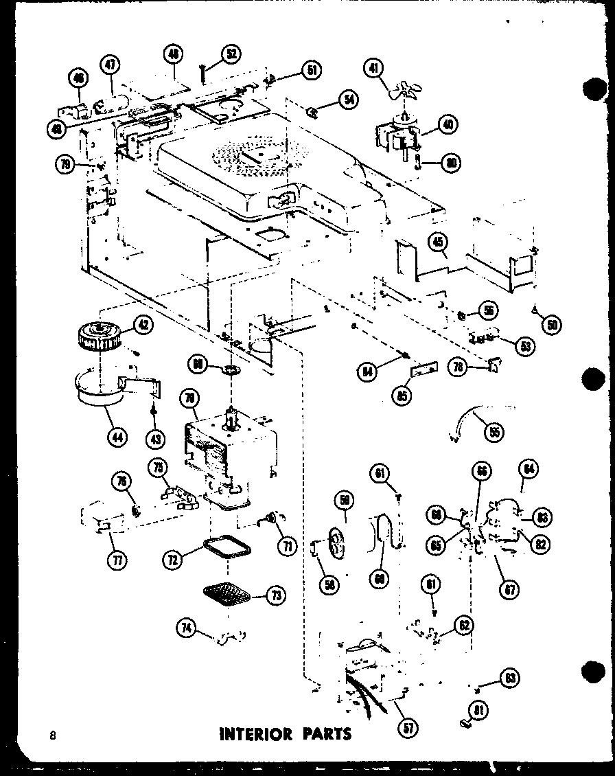 Amana MR-1W/P72347-1M interior parts diagram