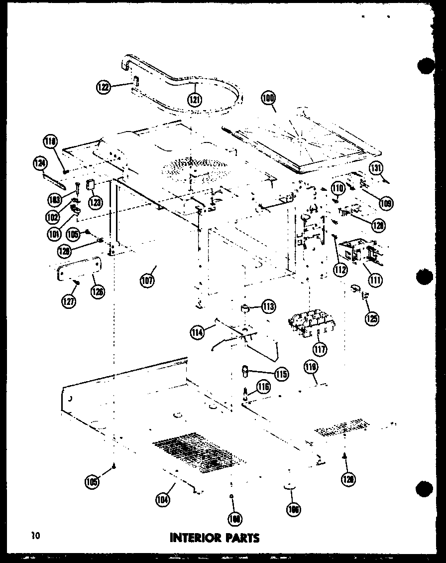 Amana MR-1W/P72347-1M interior parts diagram