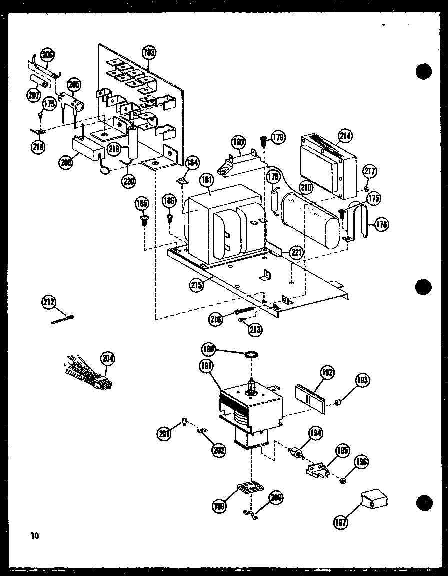 Amana RR7/P72582-3M transformer/magnetron diagram
