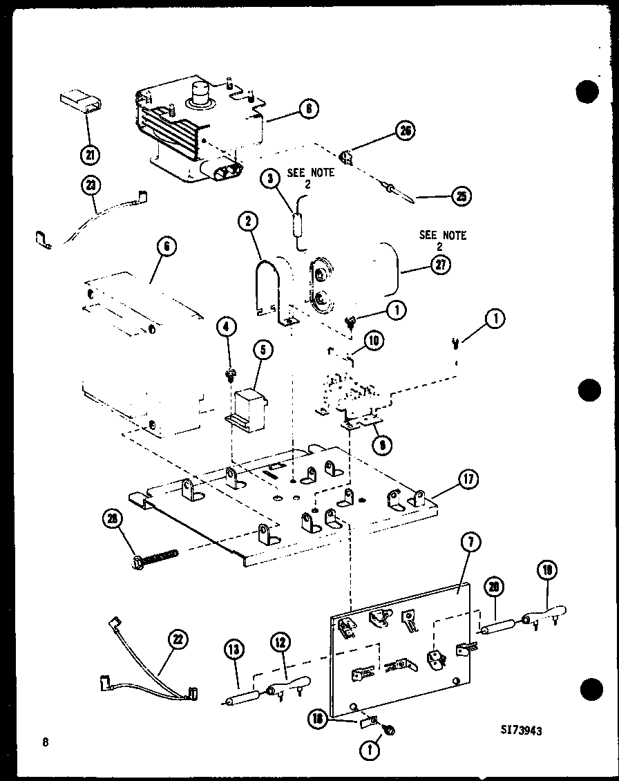 Amana RR-8B/P74365-2M transformer/capacitors diagram