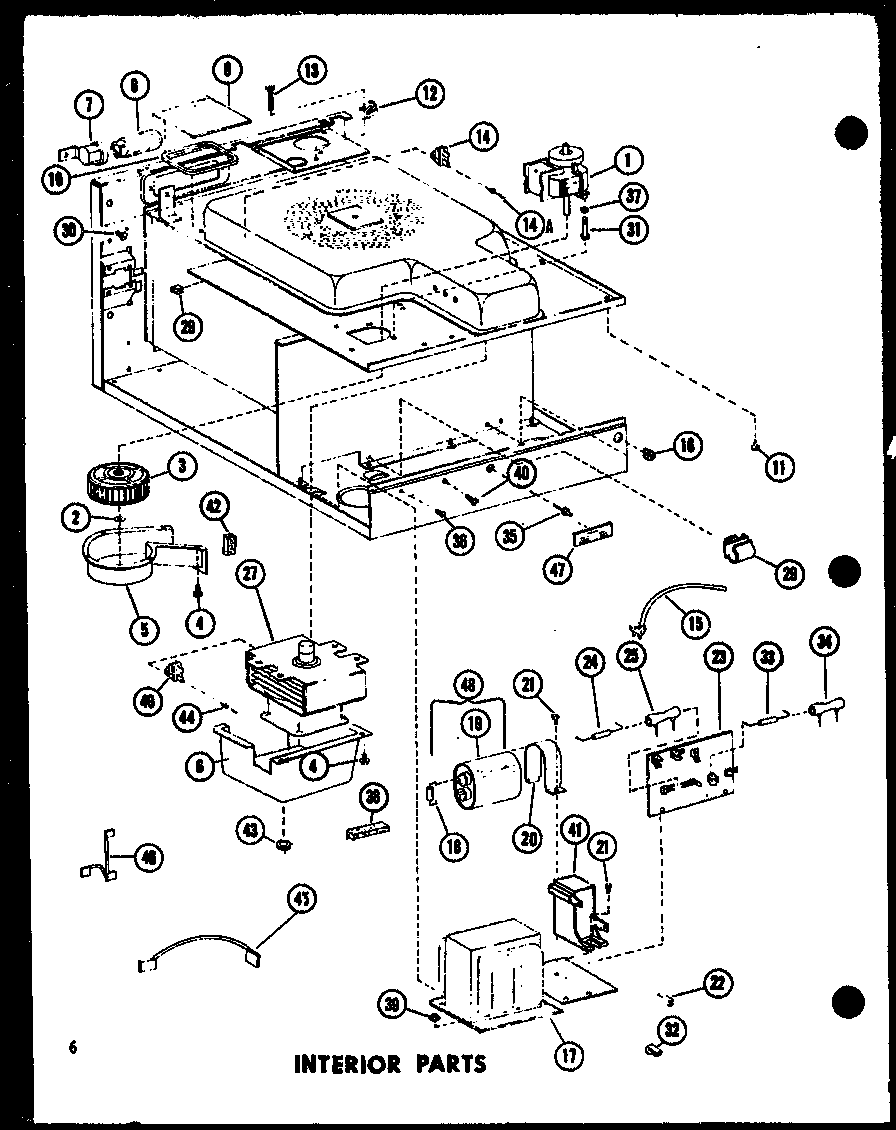 Amana ML-3/P74502-1M transformer/capacitor/motor diagram