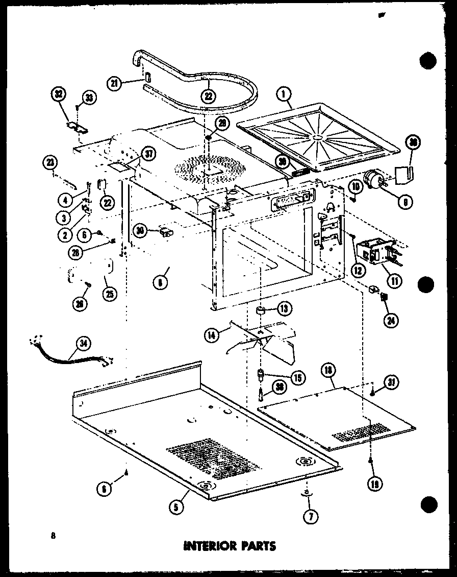 Amana ML-3/P74502-1M interior parts diagram