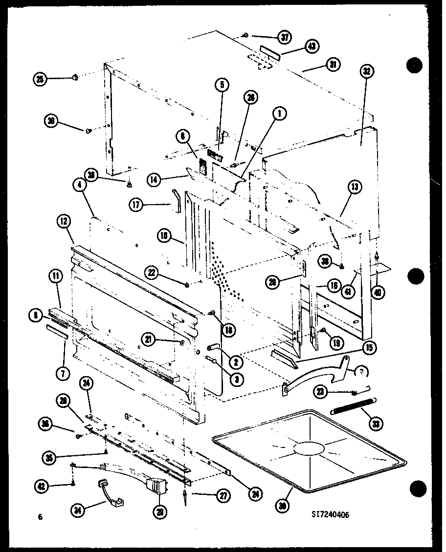 Amana RRL-9A/P74705-1M outer cabinet diagram