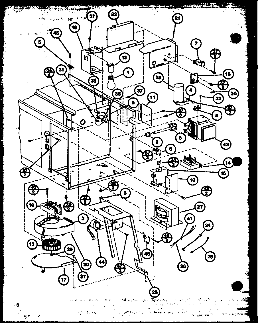 Amana RS10/P76695-1M transformer/capacitor/motor diagram
