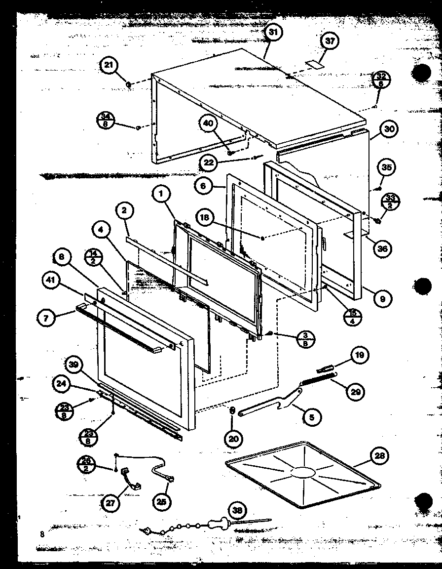 Amana RRL-10XA/P75594-5M door/outer cabinet diagram