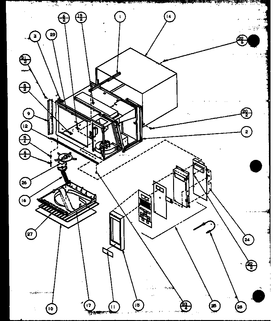 Amana RS415T/P1110405M keyboard/antenna assembly diagram