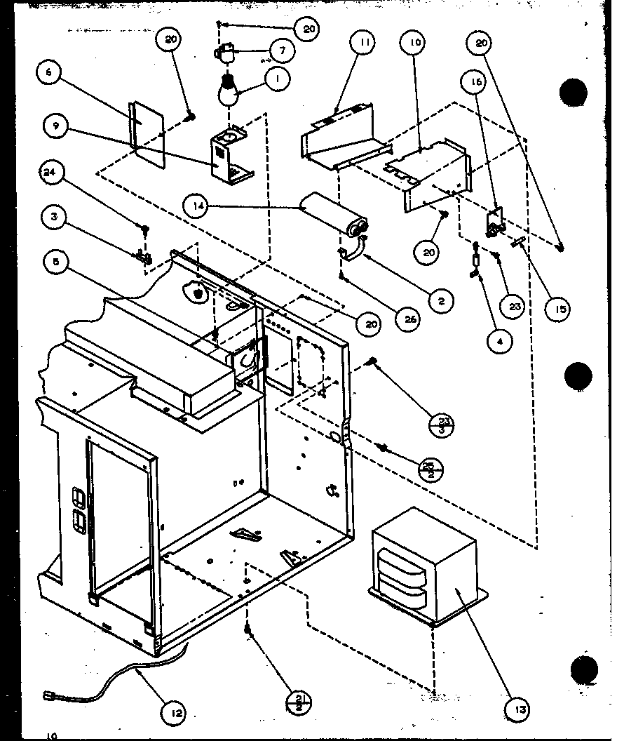 Amana RS415T/P1110405M transformer/capacitor diagram
