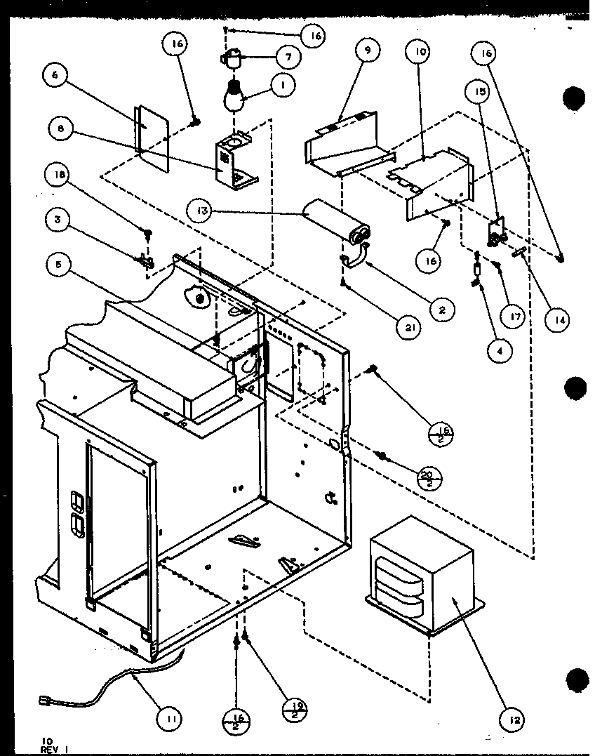 Amana CRSB460P/P1110403M transformer/capacitor diagram