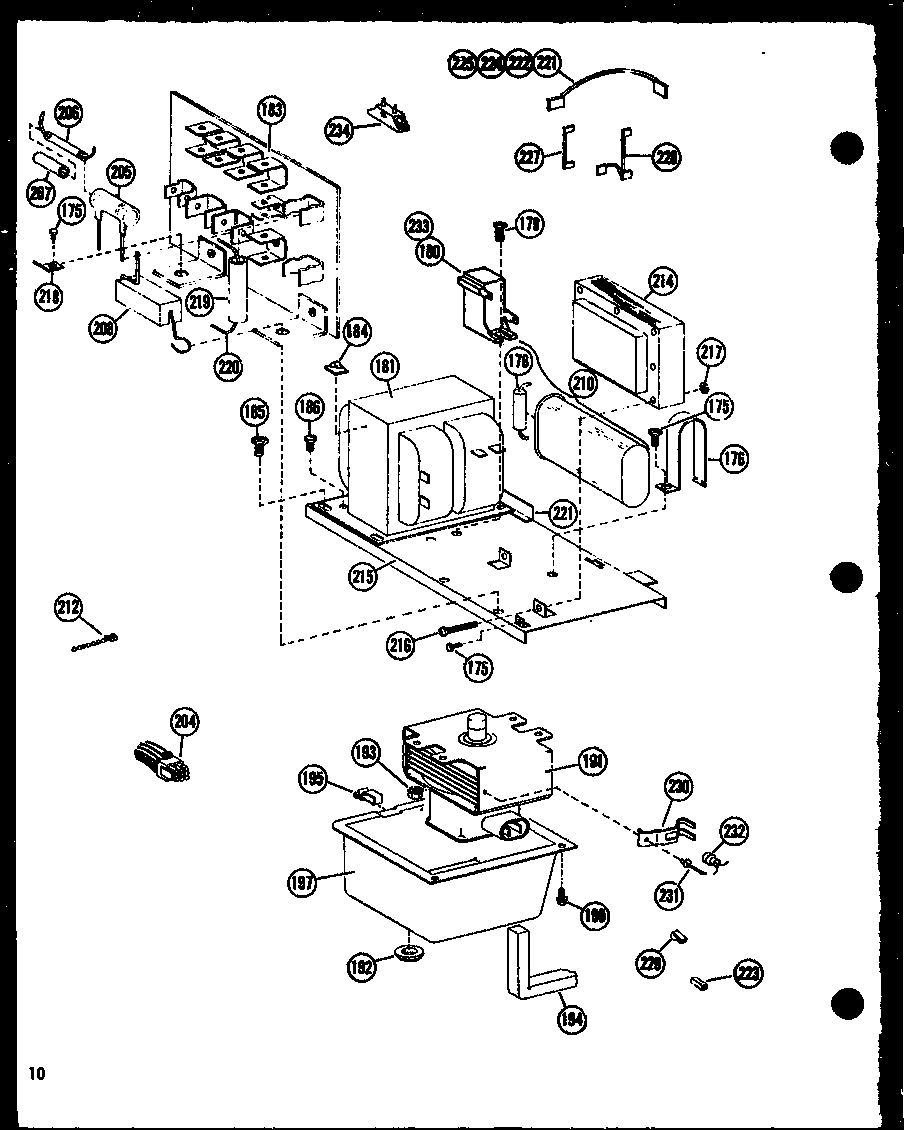 Amana RR-9/P73246-2M transformer/magnetron diagram