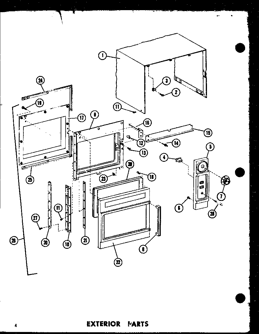 Amana ML-3/P73720-2M exterior parts diagram