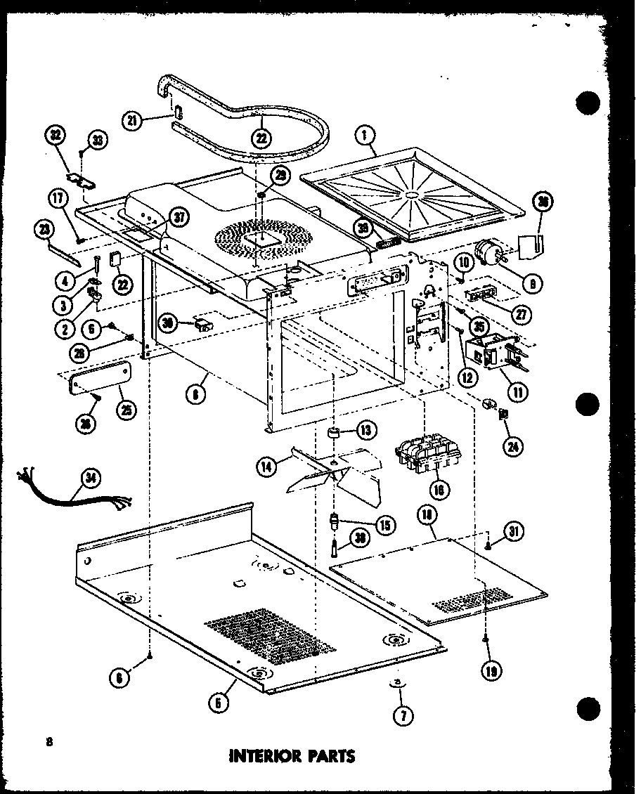 Amana ML-3/P73720-2M interior parts diagram