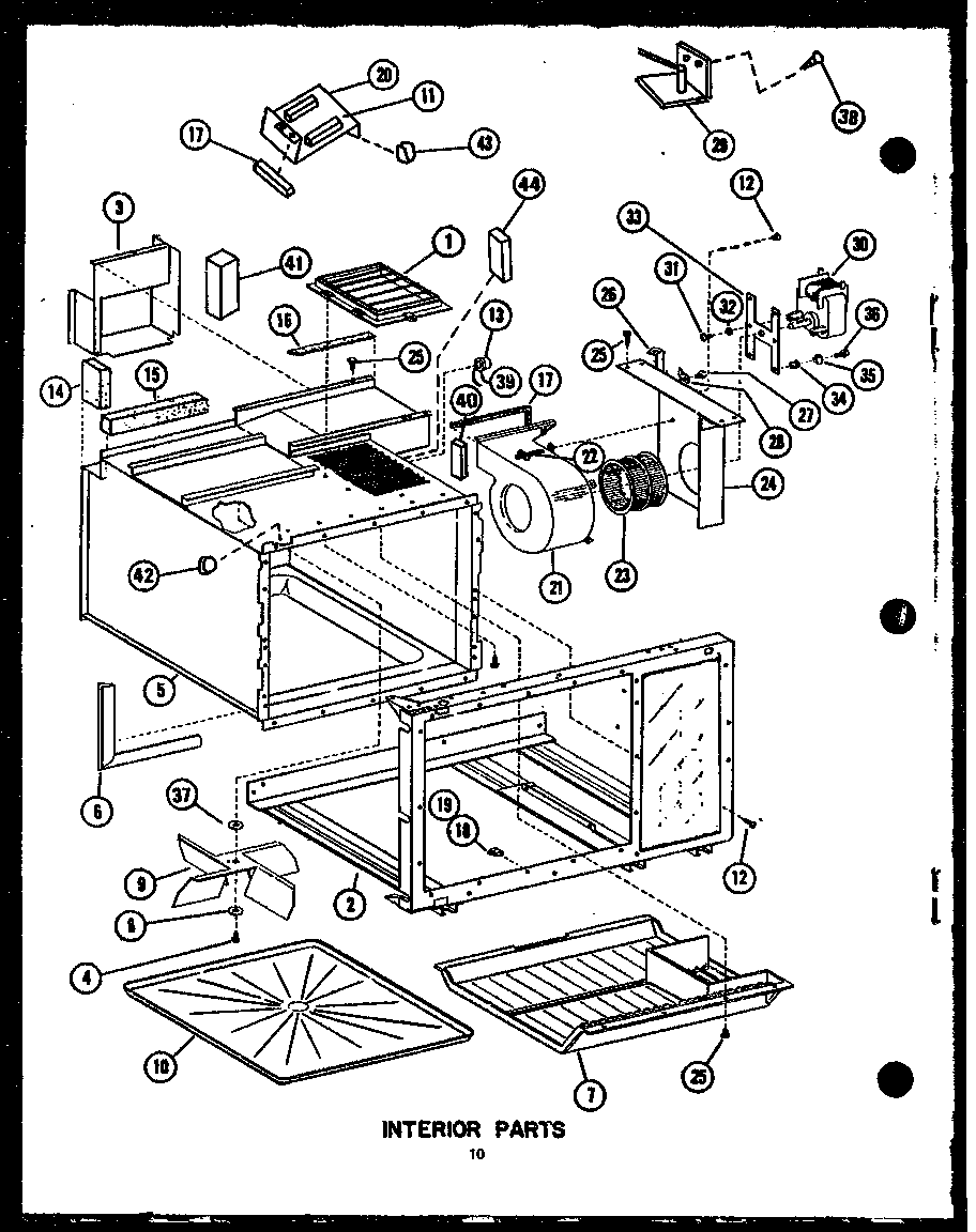 Caloric MVP211 interior parts diagram