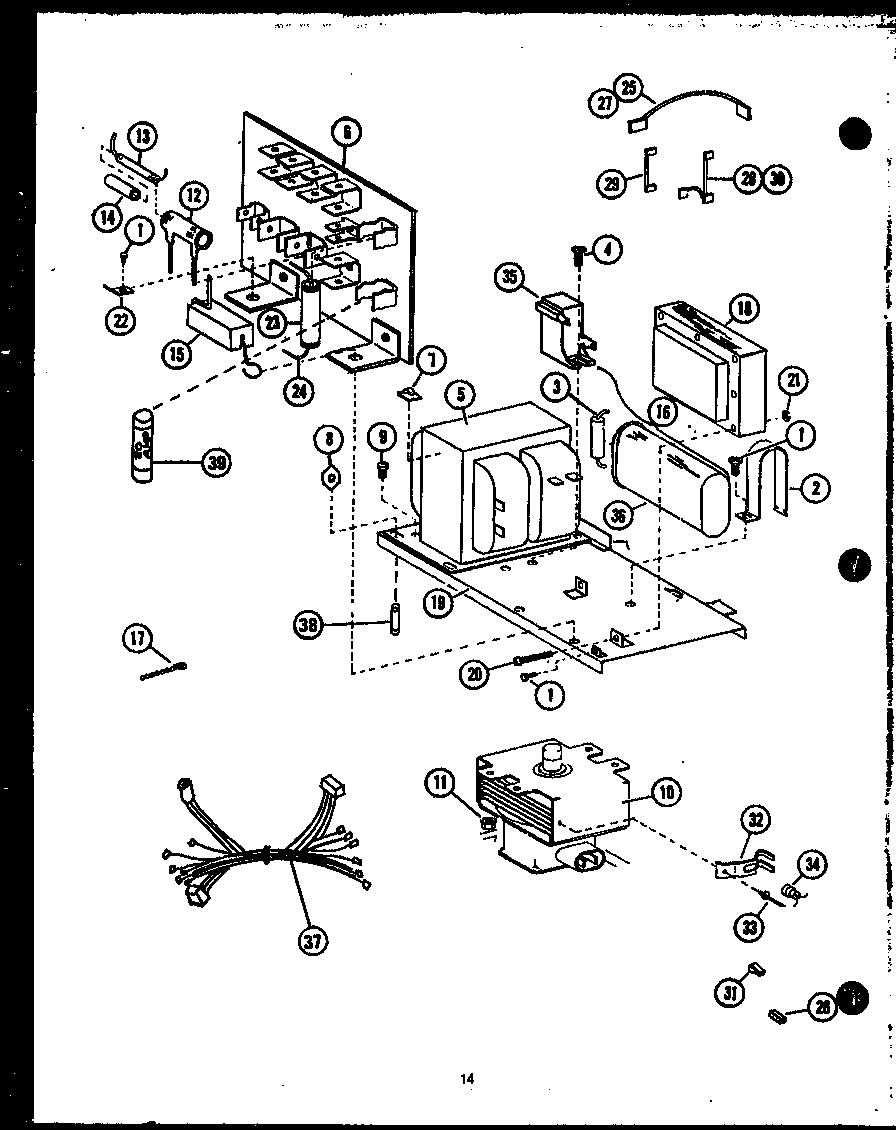 Caloric MVP211 electrical parts diagram