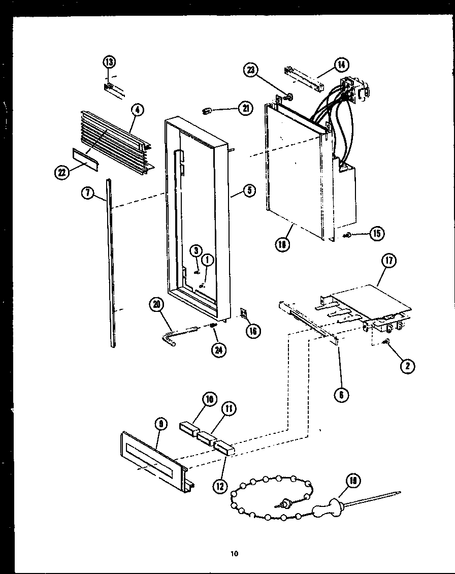 Caloric MPP228-10-0L control panel parts diagram