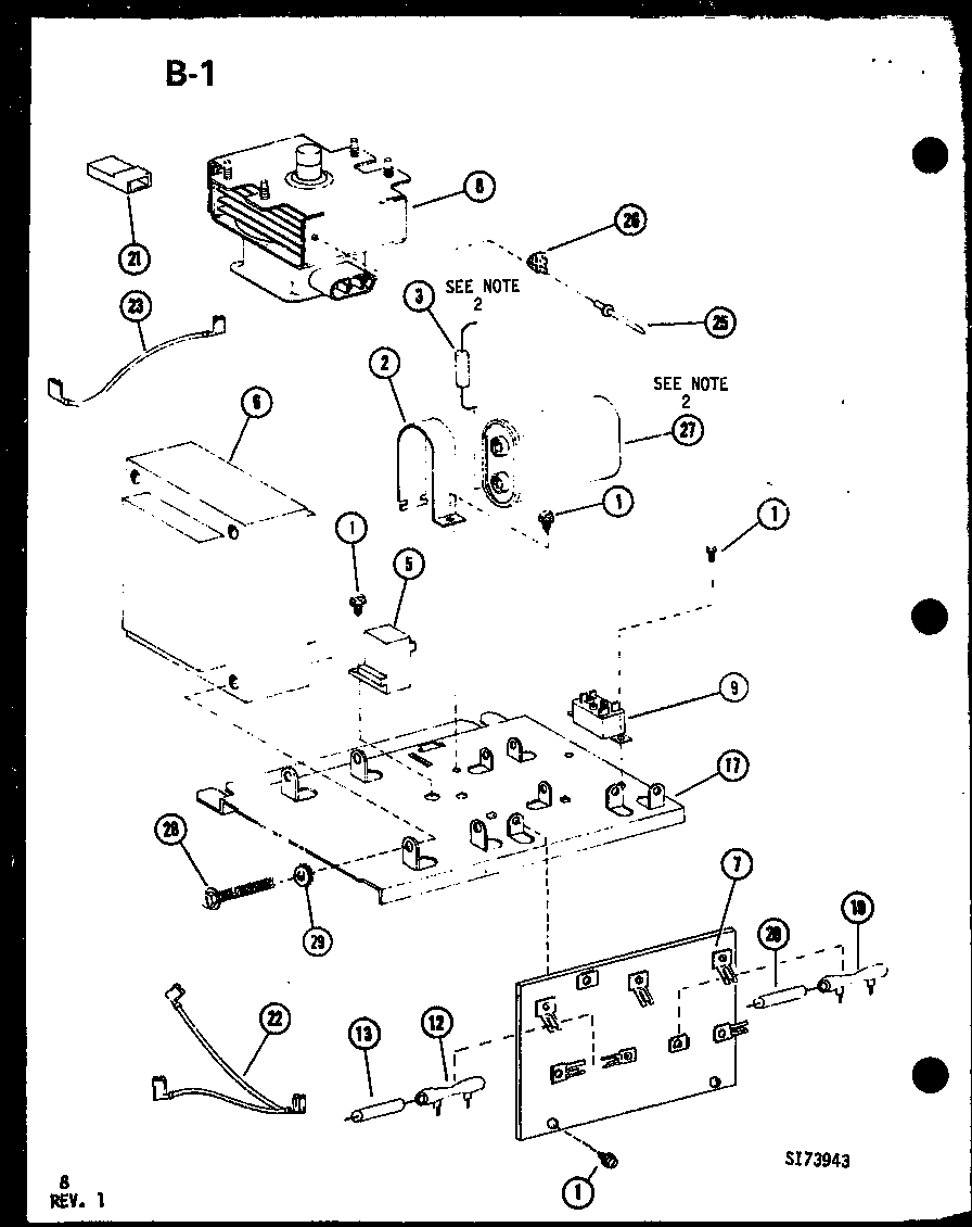 Amana RR-5B/P75175-1M transistor/resistor/fuse diagram