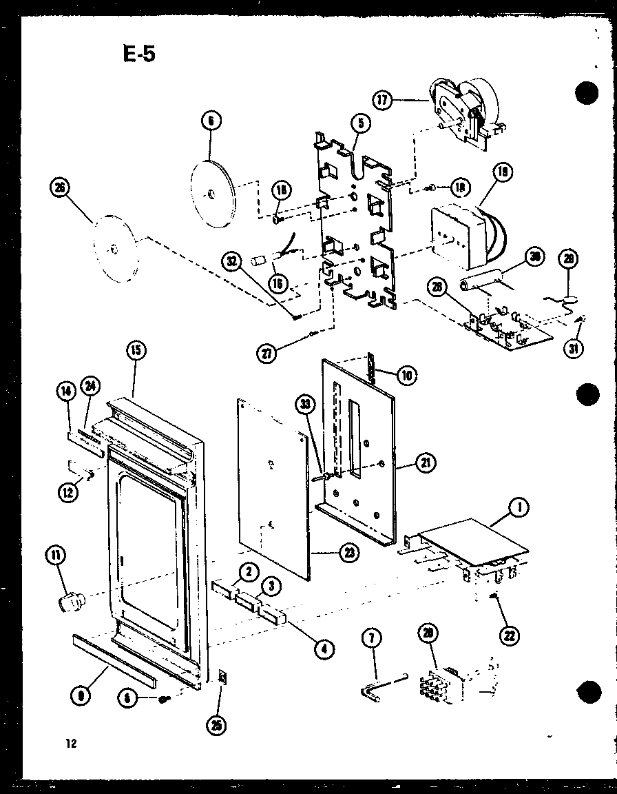 Amana RR-7B/P74364-5M control panel diagram