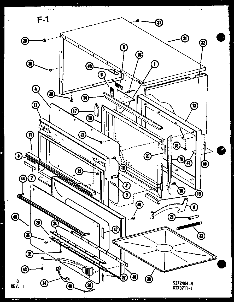 Amana RRL-8TC/P75532-1M outer cabinet/door diagram