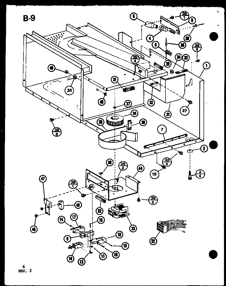 Amana RRL-9TC/P75533-3M blower/switch diagram