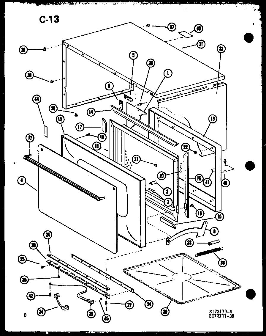Amana RRL-10C/P75534-1M outer cabinet diagram