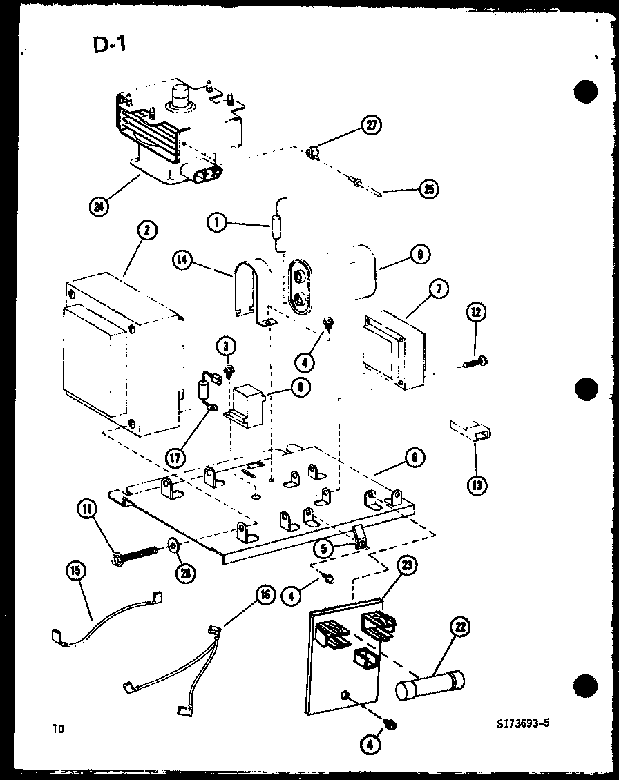 Amana RRL-10C/P75534-1M magnetron/transformer diagram
