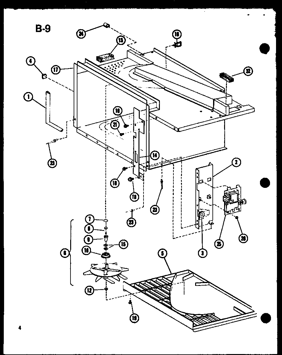 Amana RR-1000/P75414-3M antenna assembly diagram