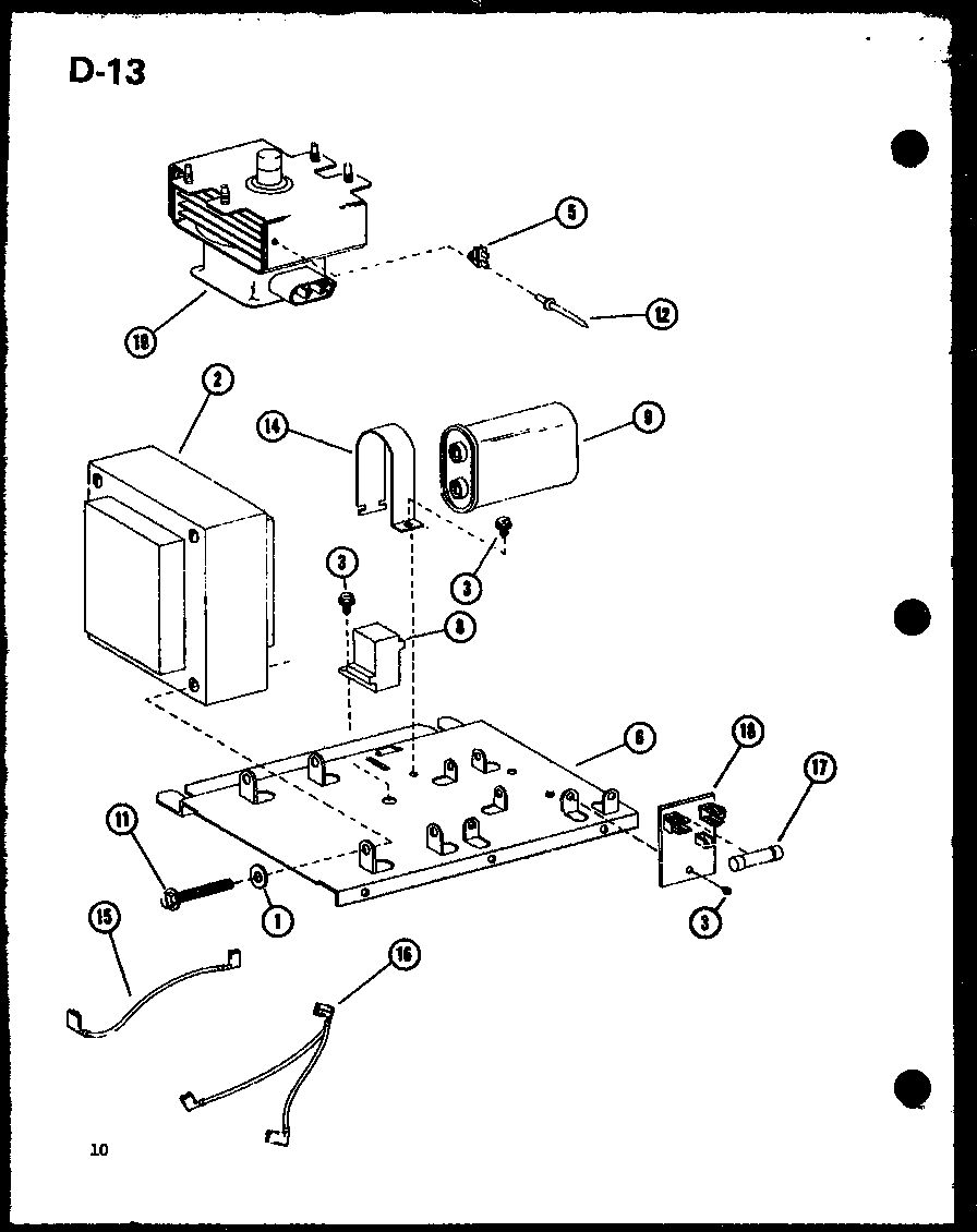 Amana RL-3/P75589-6M magnetron/transformer diagram