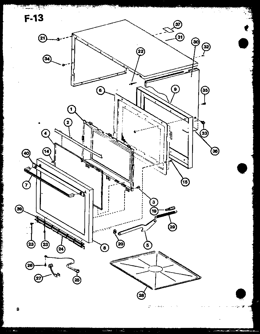 Amana RRL-8XA-P76438-4M door/outer cabinet diagram