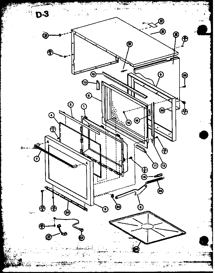 Amana RL6-5ET/P76251-3M door and outer cabinet diagram