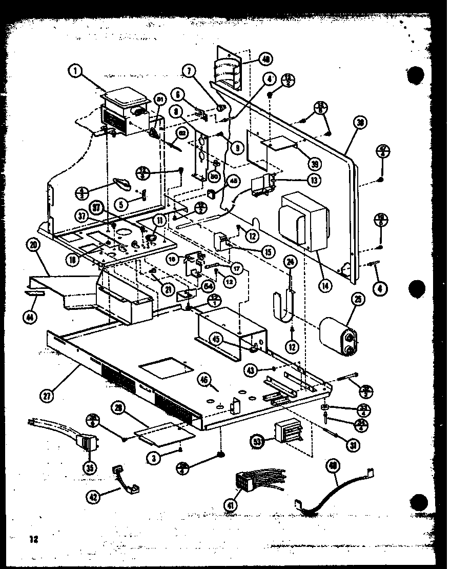 Amana RMC-20C-ET/P76635-1M magnetron and transformer diagram