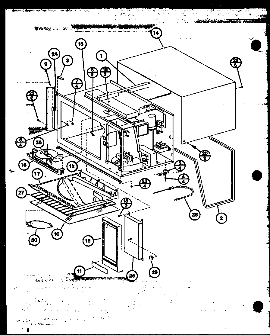 Amana CRS30/P77075-5M timer/antenna assembly diagram
