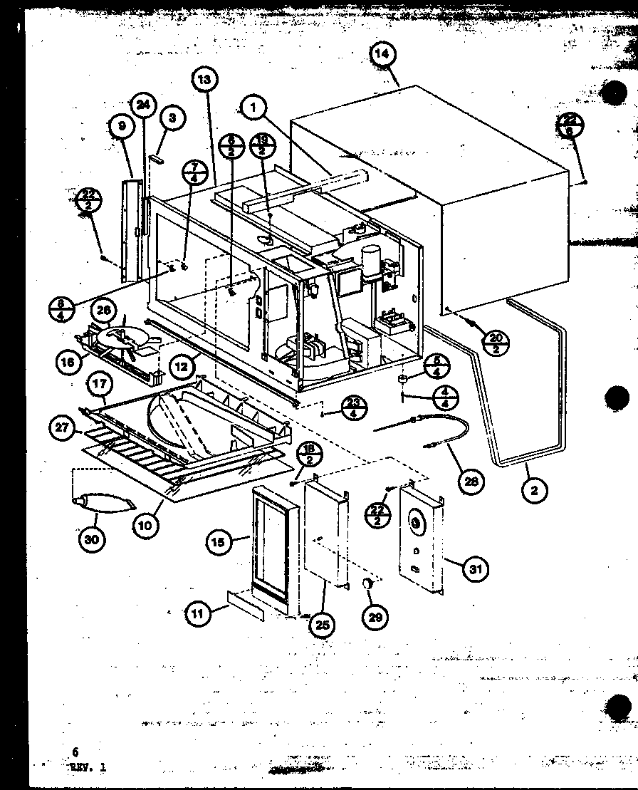 Amana RS10/P76695-9M outer cabinet/antenna diagram