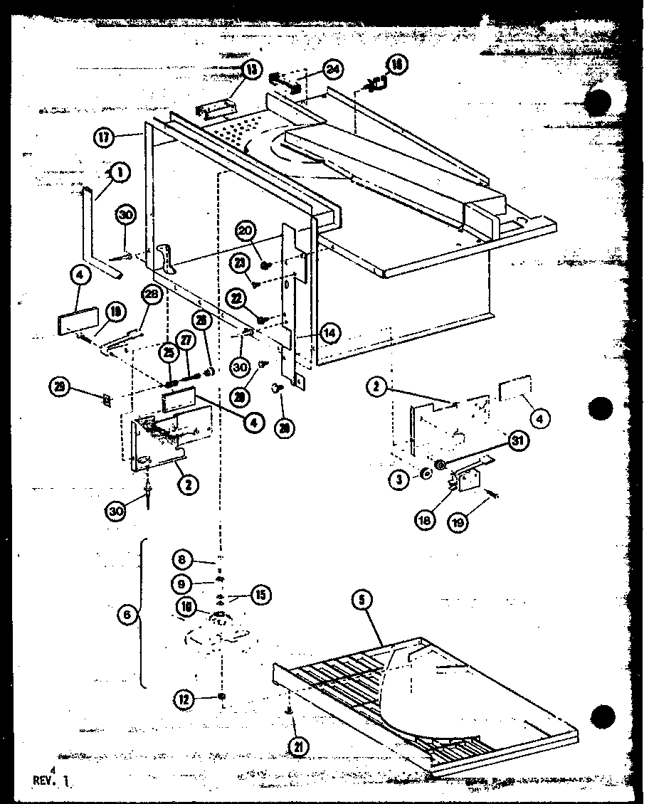 Amana RRL820/P7714101M antenna/hardware diagram
