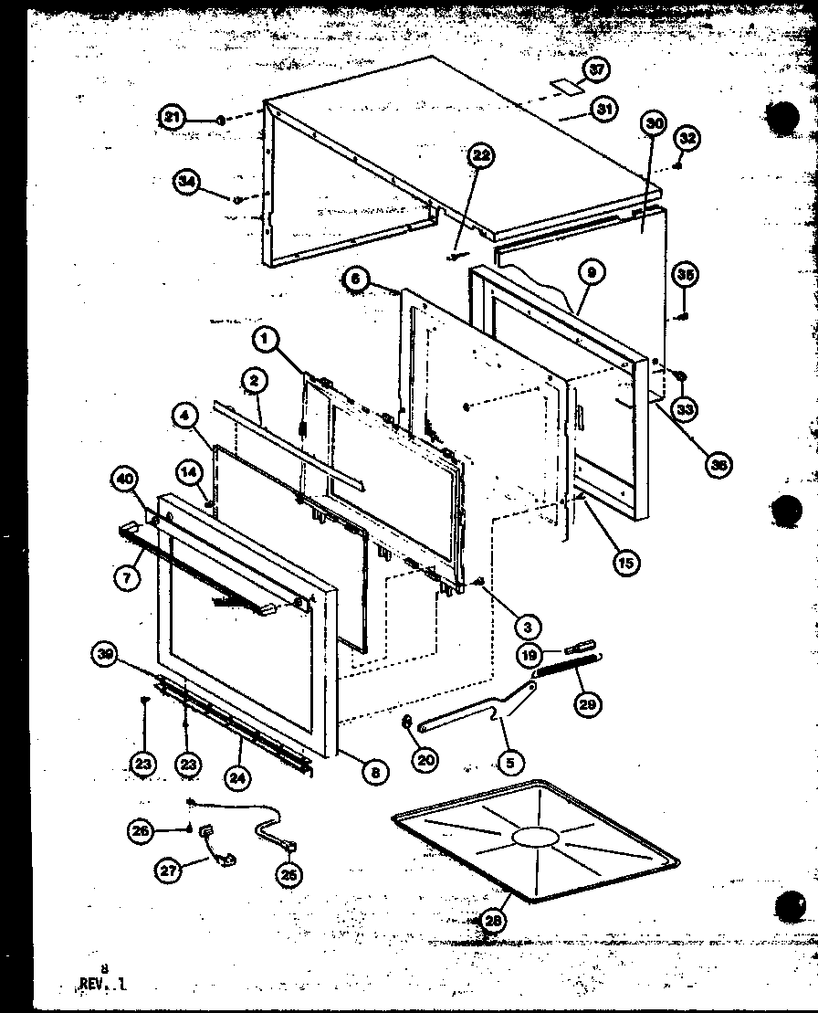 Amana RRL820/P7714101M outer cabinet diagram