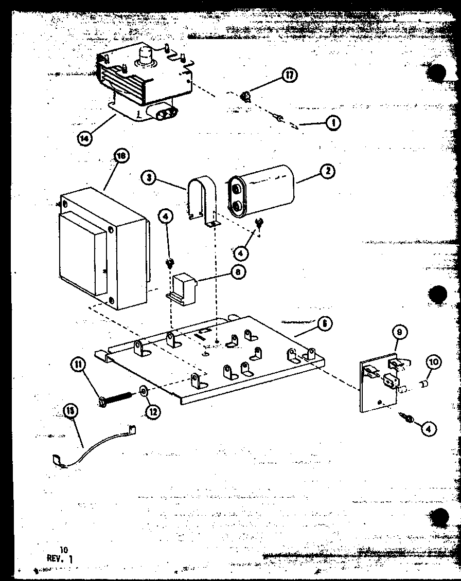 Amana RRL820/P7714101M transformer/magnetron diagram