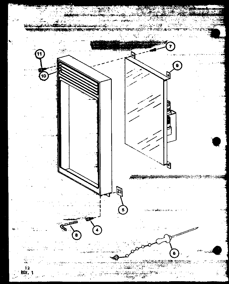 Amana RRL820/P7714101M timer/temperature probe diagram