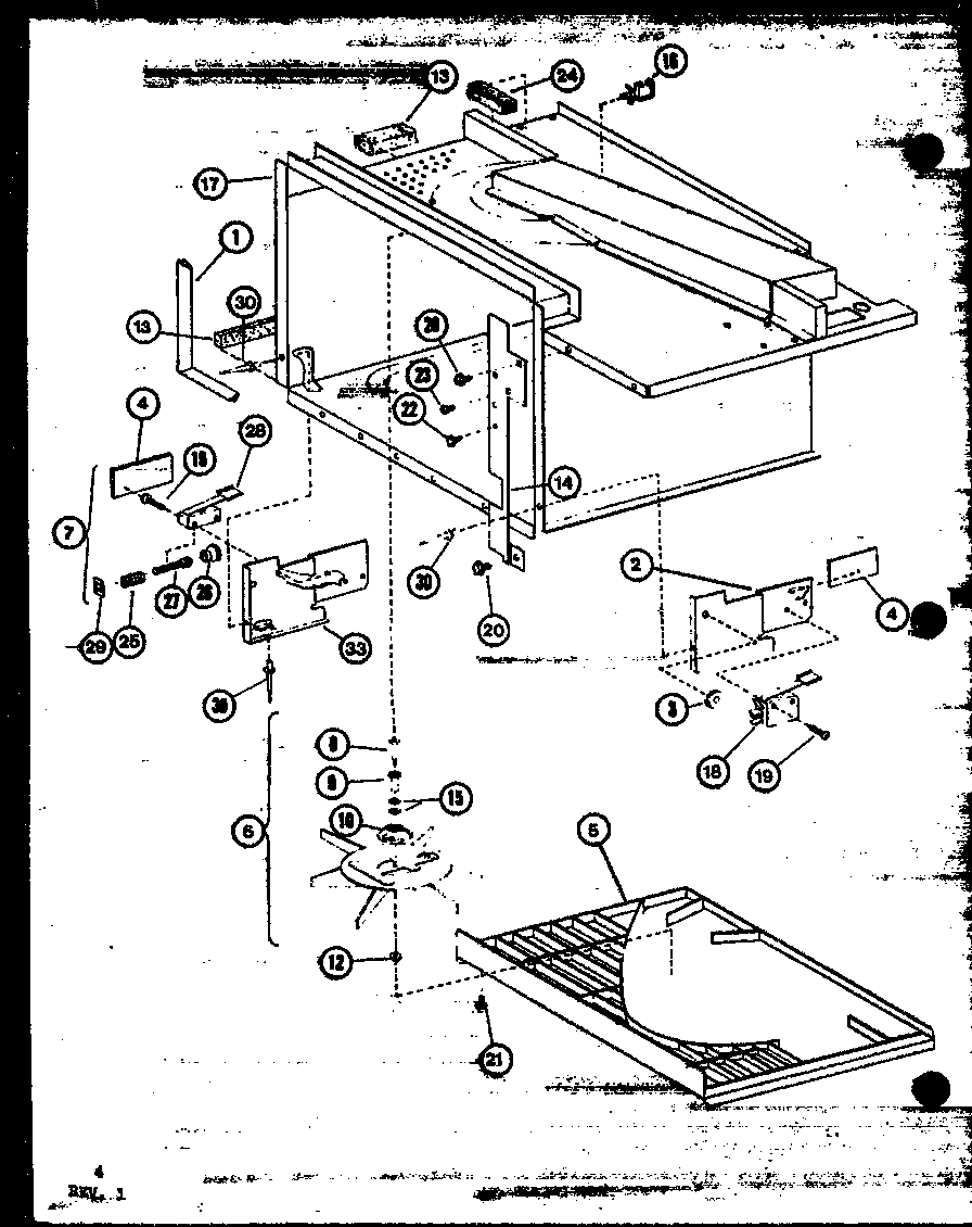 Amana RRL920/P7714102M antenna/hardware diagram