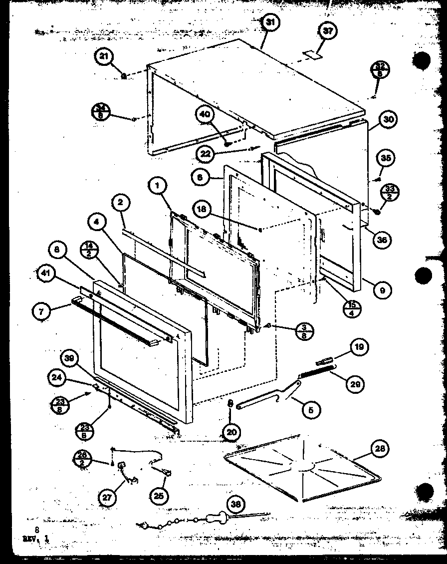 Amana RRL920/P7714102M outer cabinet diagram