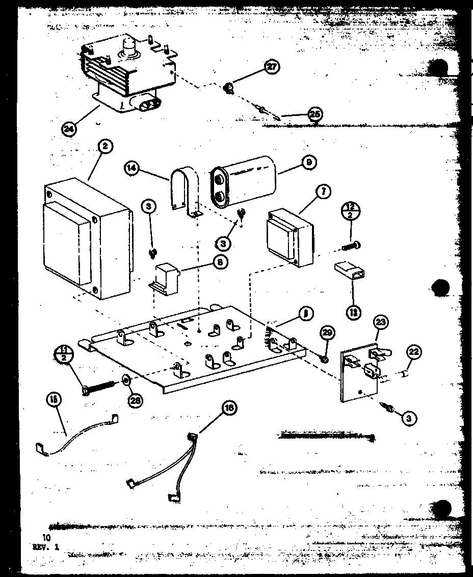 Amana RRL920/P7714102M transformer/magnetron diagram