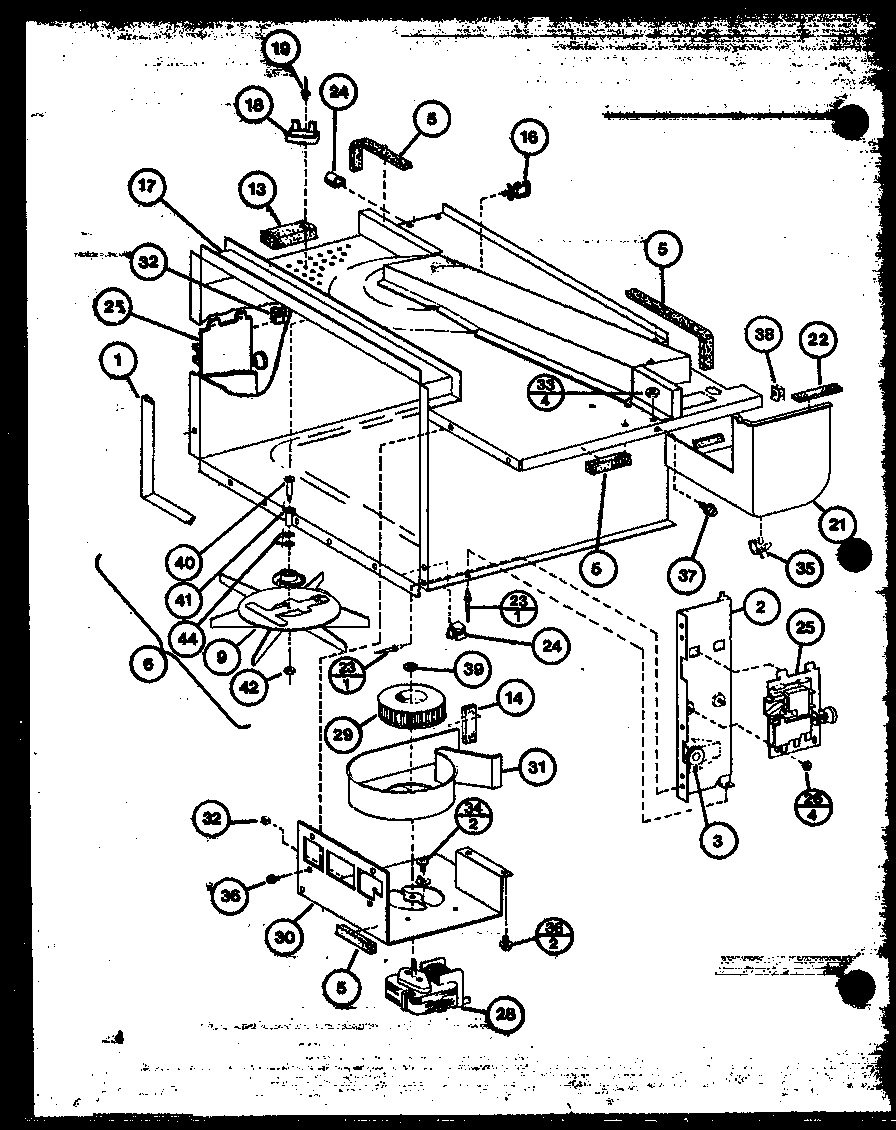 Amana RR-1225/P76333-2M antenna/blower motor diagram