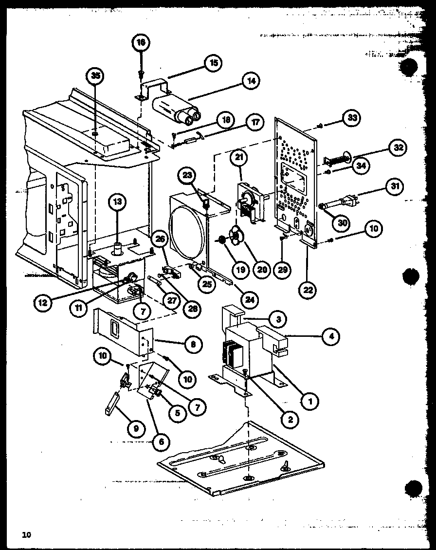Amana ML451T/P7680404M magnetron/fuse diagram