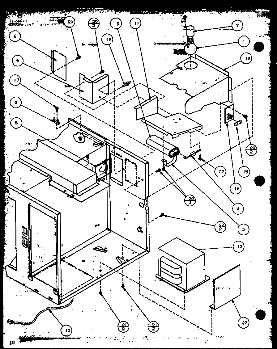 Amana WM712/P7766528M capacitor/transformer diagram