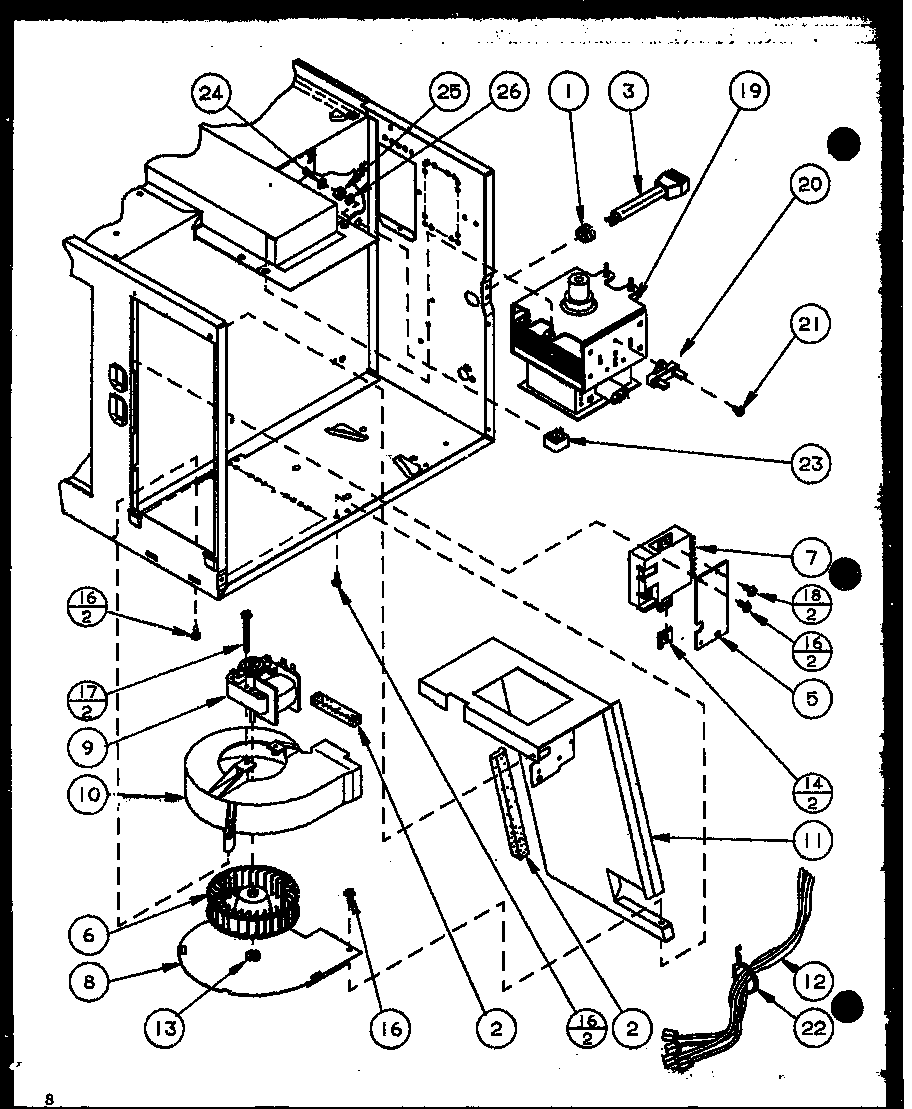 Amana CRS470P/P7769506M switch/magnetron diagram
