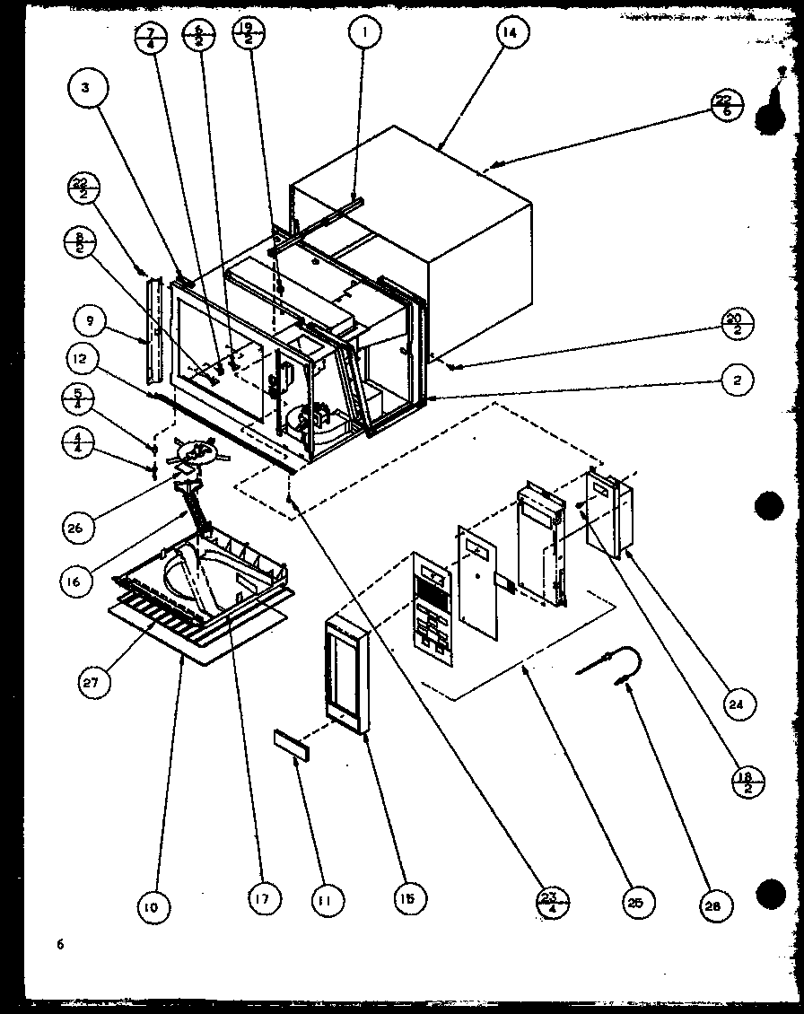 Amana R350P/P7766522M keyboard/antenna assembly diagram