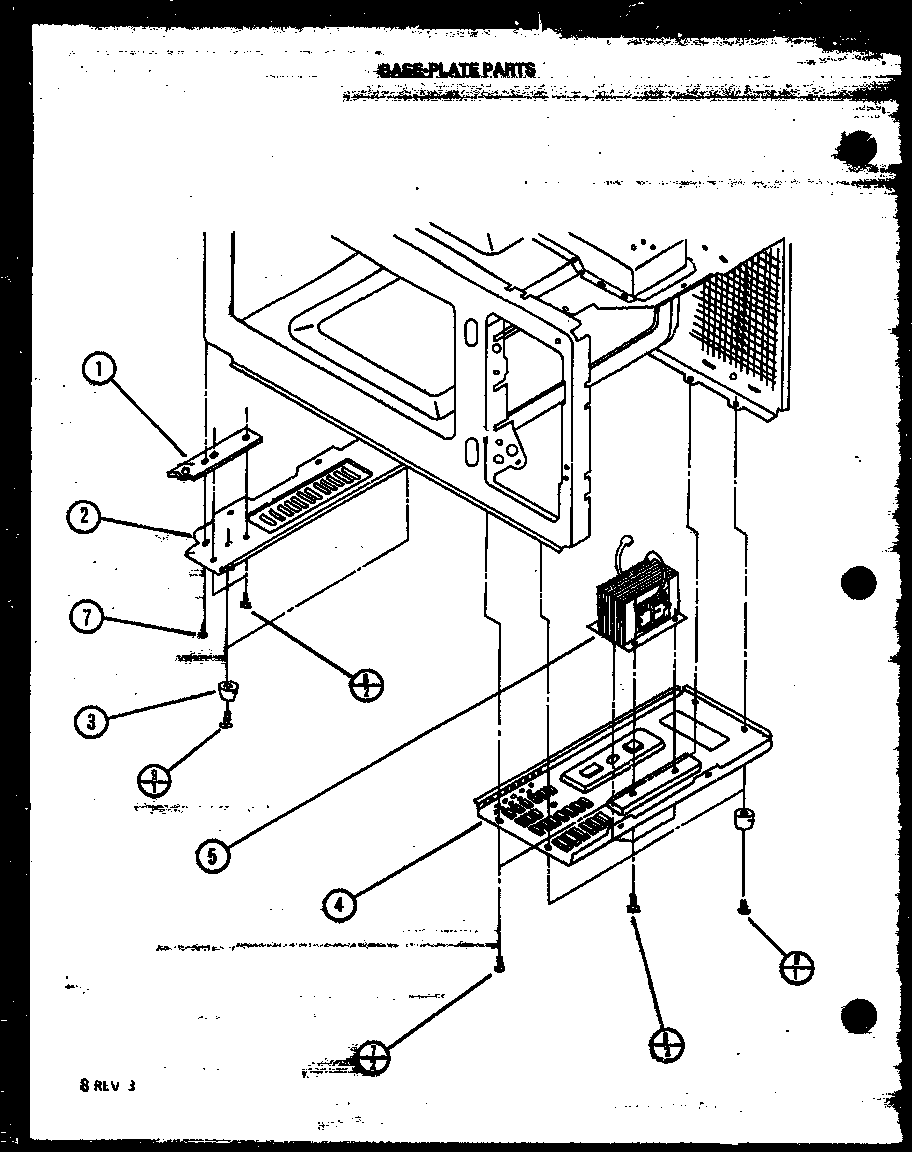Amana M86P/P7814402M base-plate parts diagram